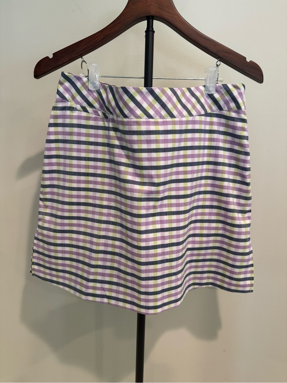 adidas Women's Gingham Mini Skirt in Purple, Green & White Golf Performance 10